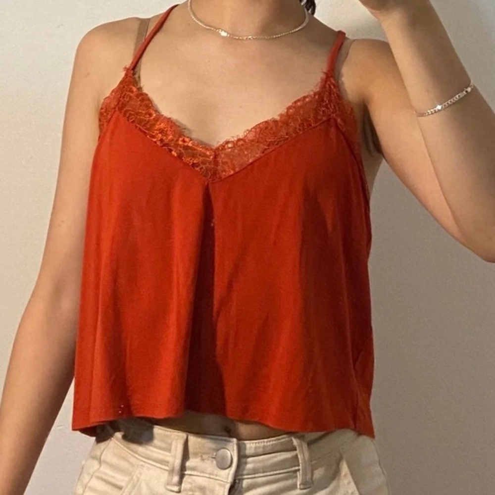 Burnt orange cropped tank top